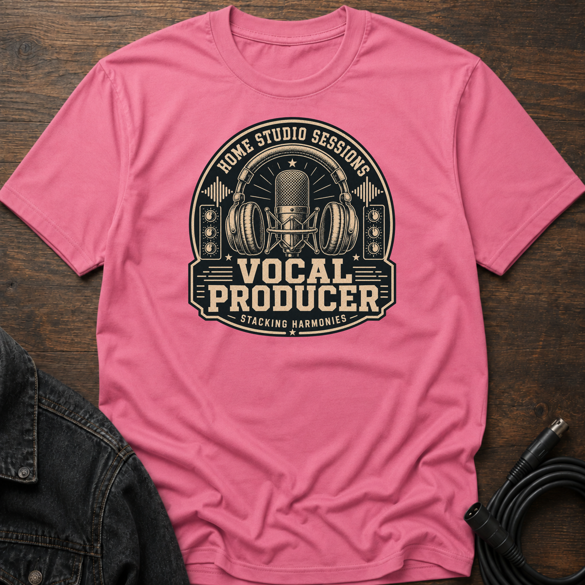Home Studio Sessions-Vocal Producer-Dark BG T-Shirt