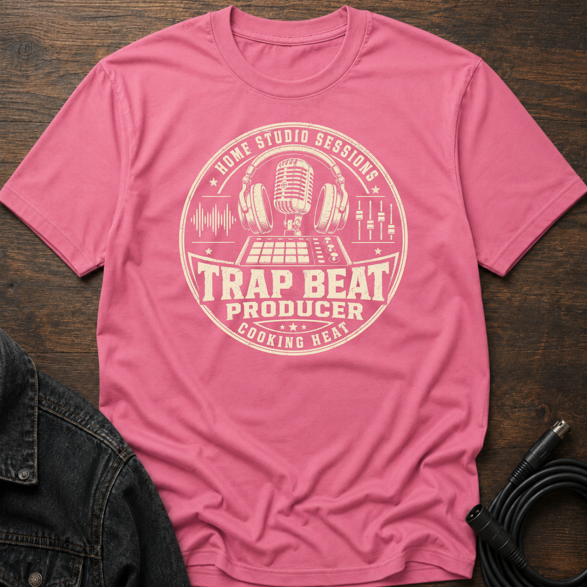 Home Studio Sessions-Trap Beat Producer-Tan T-Shirt