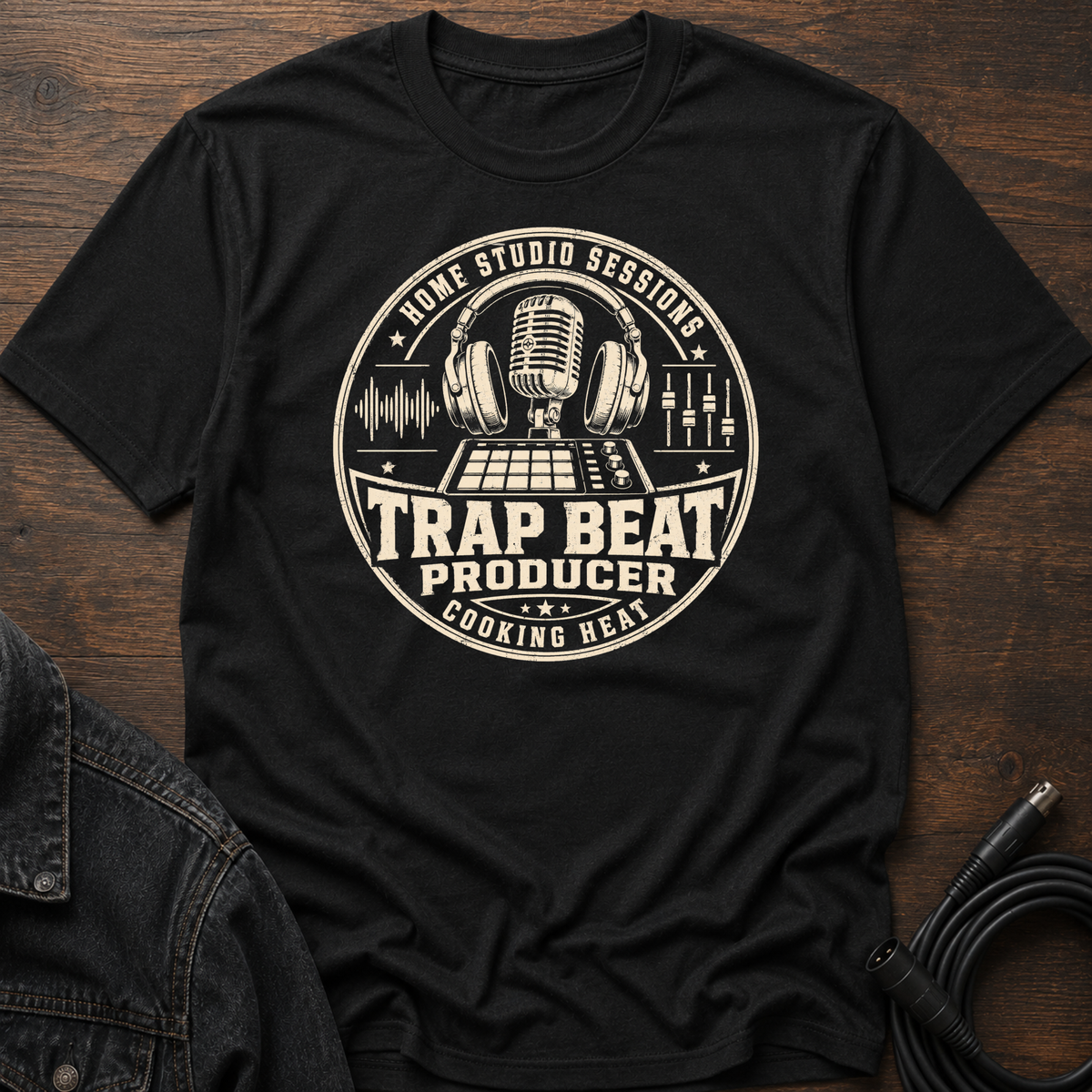 Home Studio Sessions-Trap Beat Producer-Tan T-Shirt