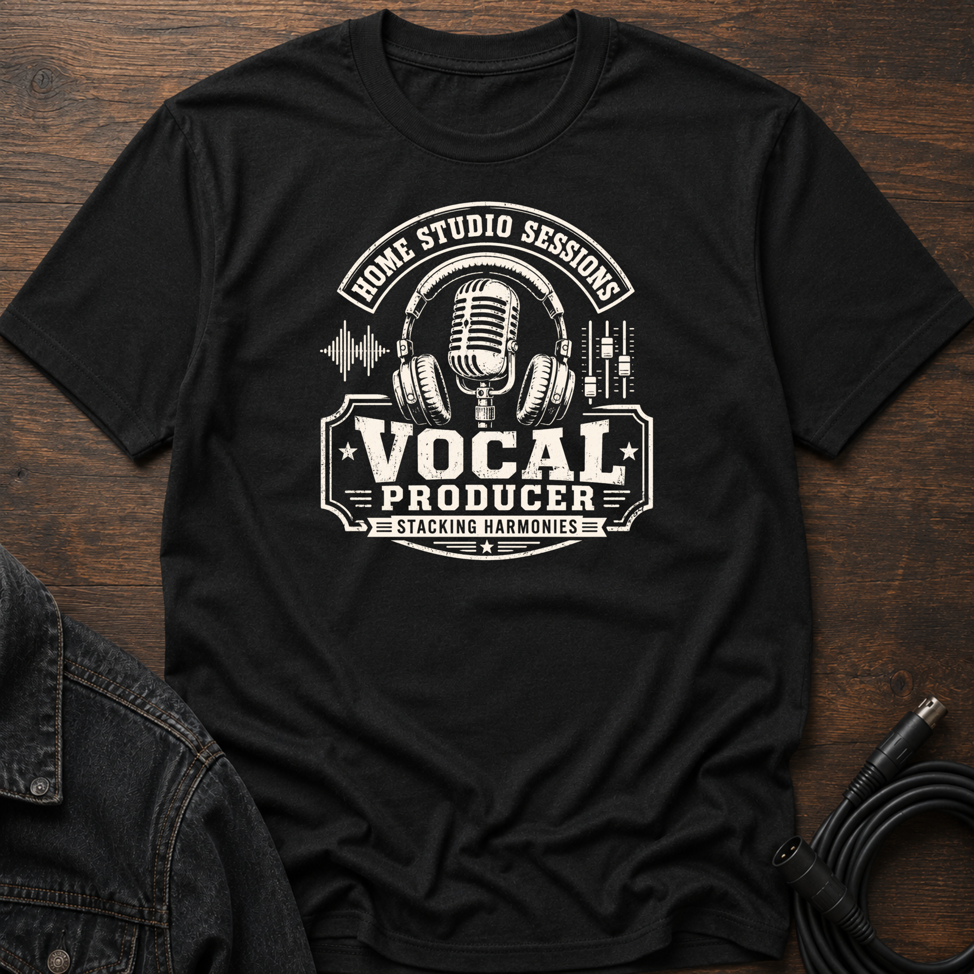 Home Studio Sessions-Vocal Producer Stacking Harmonies T-Shirt
