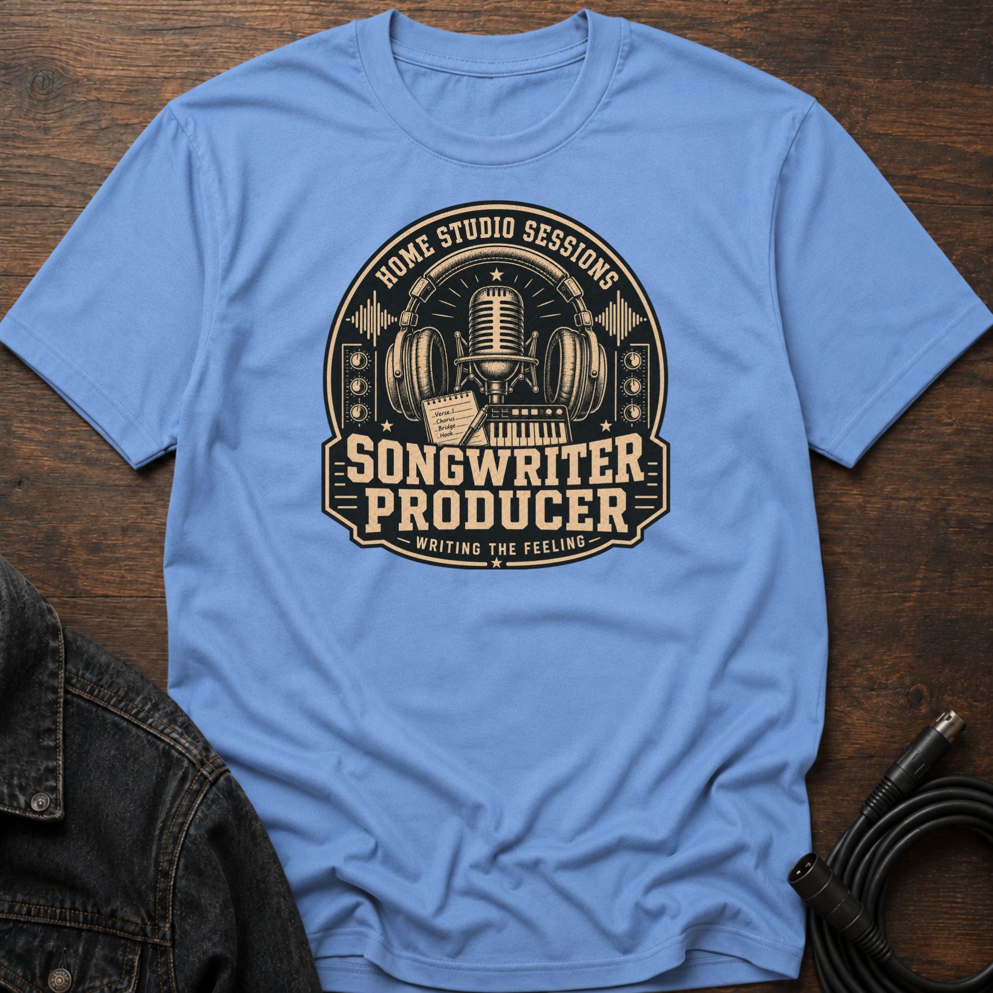 Home Studio Sessions-Songwriter Producer-Dark BG T-Shirt