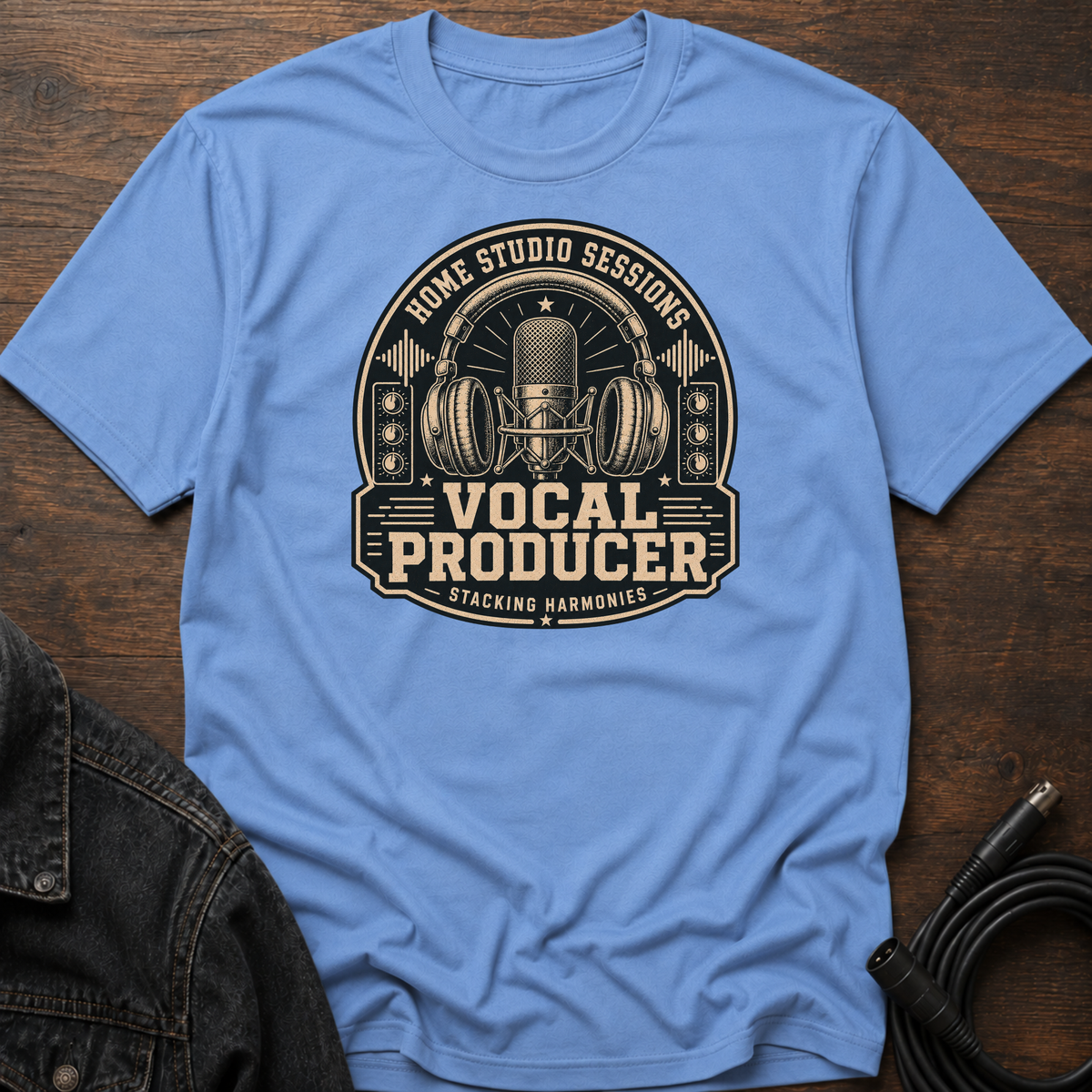 Home Studio Sessions-Vocal Producer-Dark BG T-Shirt