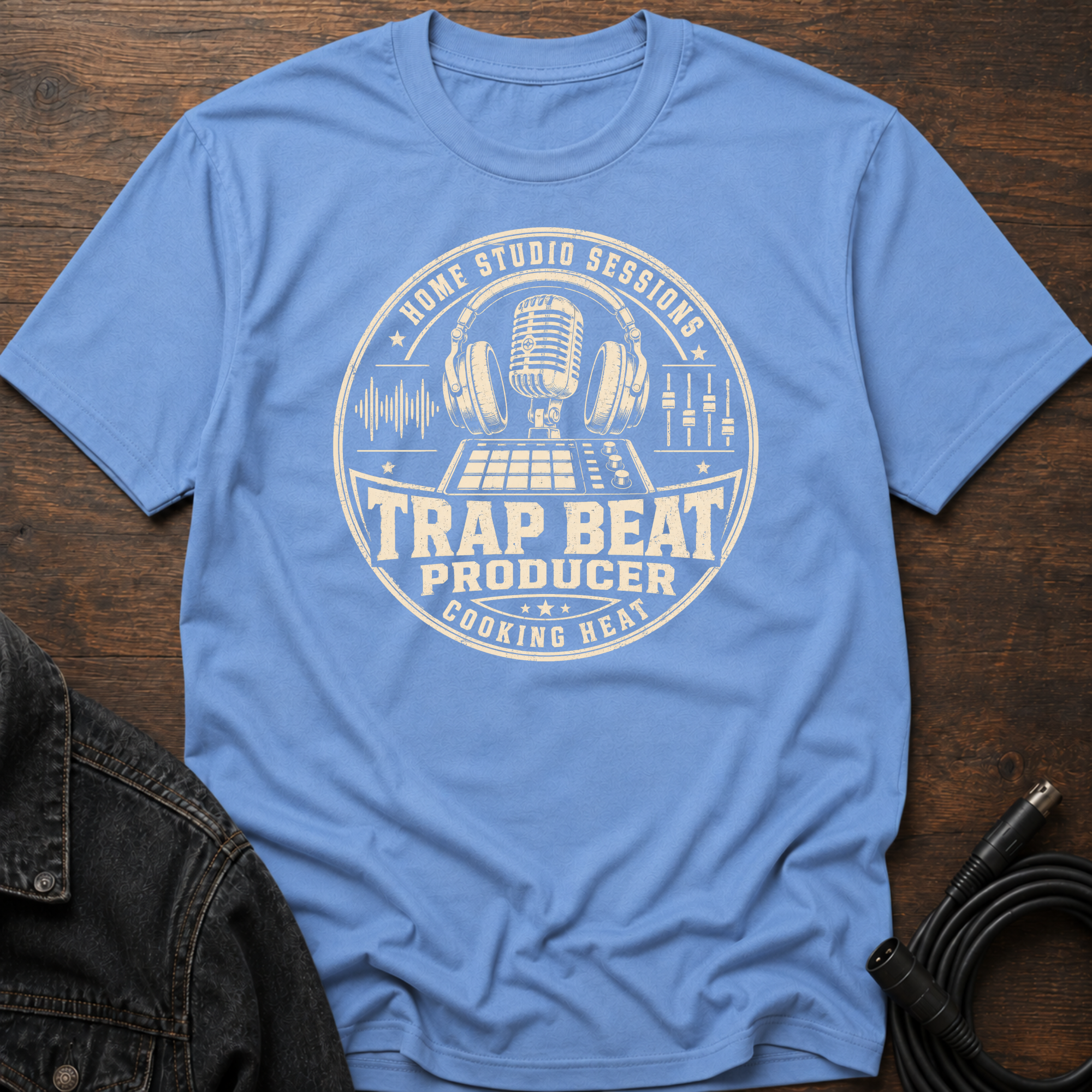 Home Studio Sessions-Trap Beat Producer-Tan T-Shirt