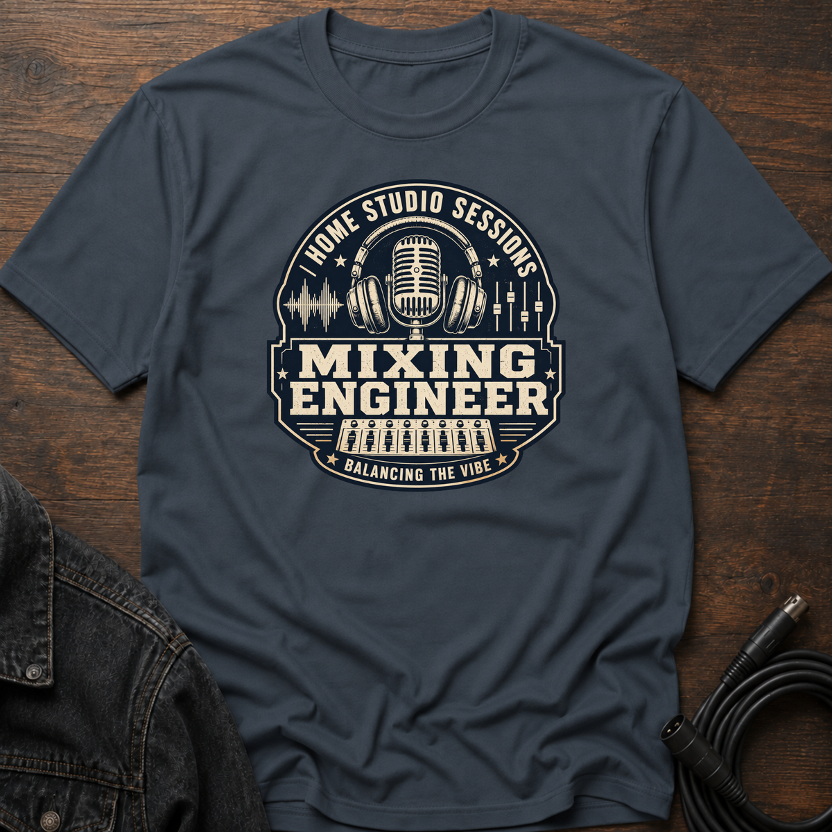 Home Studio Sessions-Mixing Engineer-Dark BG T-Shirt