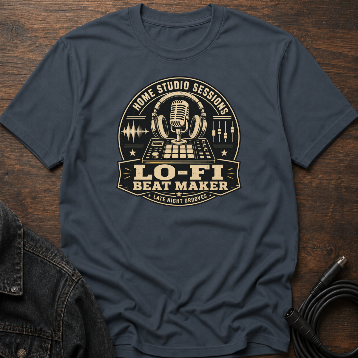Home Studio Sessions-Lo-Fi Beat Maker - Dark BG T-Shirt