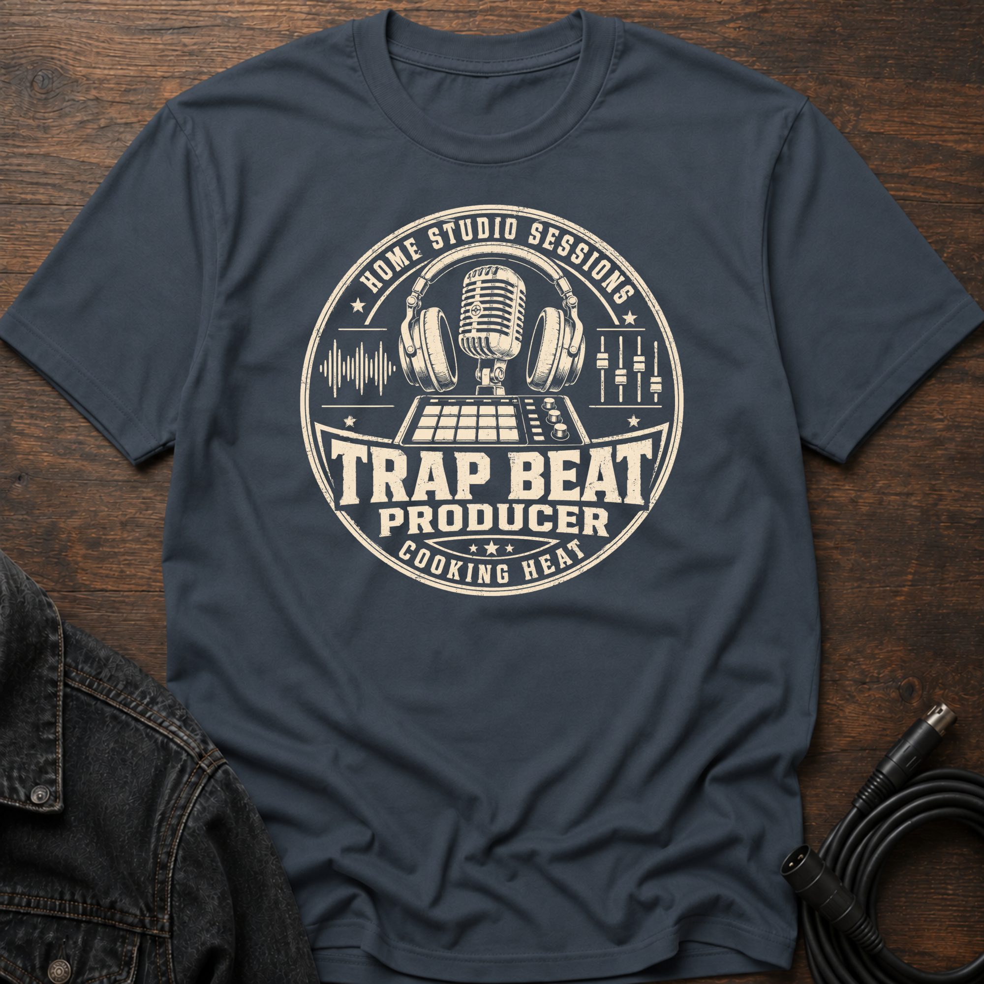 Home Studio Sessions-Trap Beat Producer-Tan T-Shirt