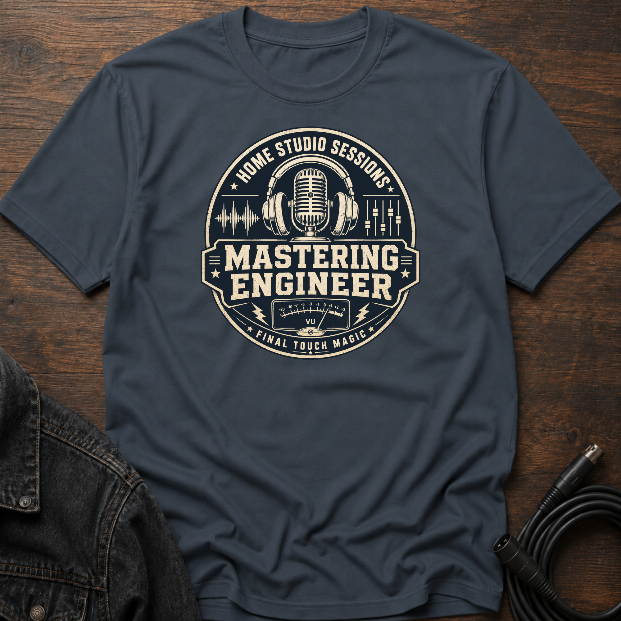 Home Studio Sessions-Mastering Engineer - Dark BG T-Shirt