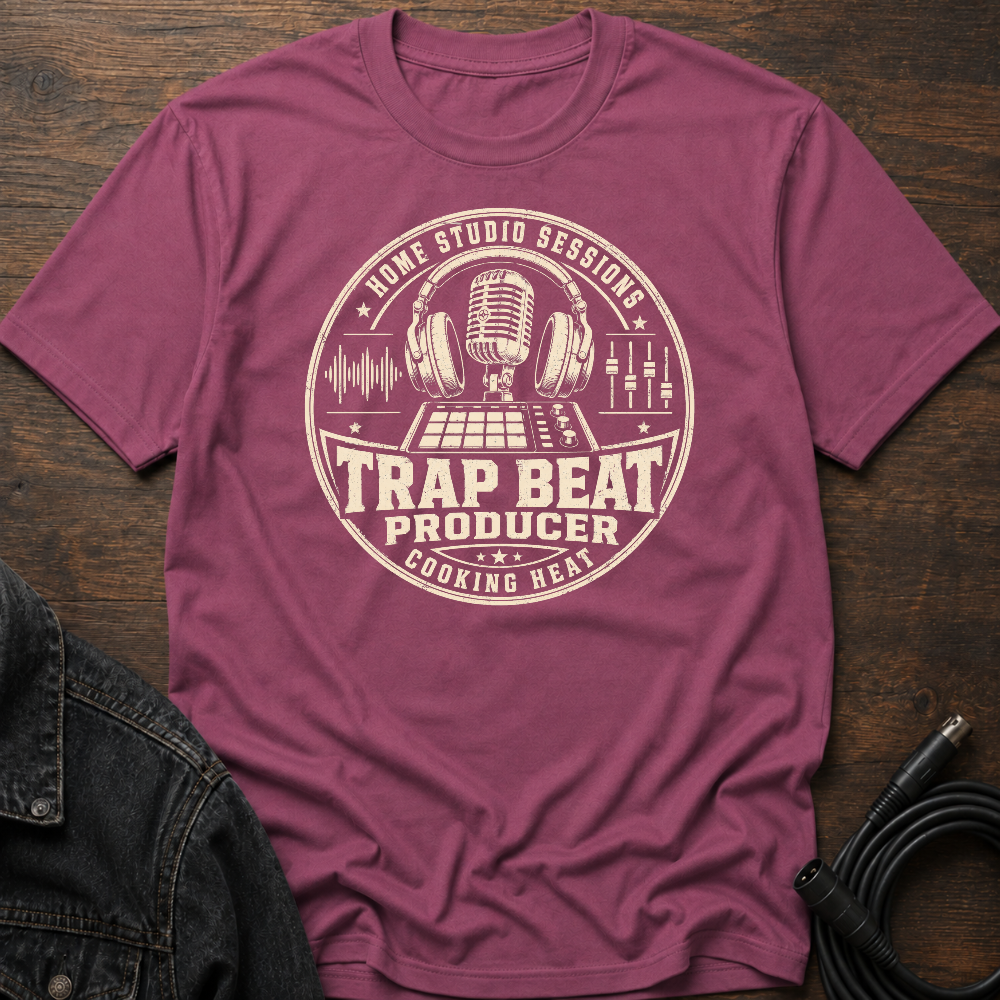 Home Studio Sessions-Trap Beat Producer-Tan T-Shirt