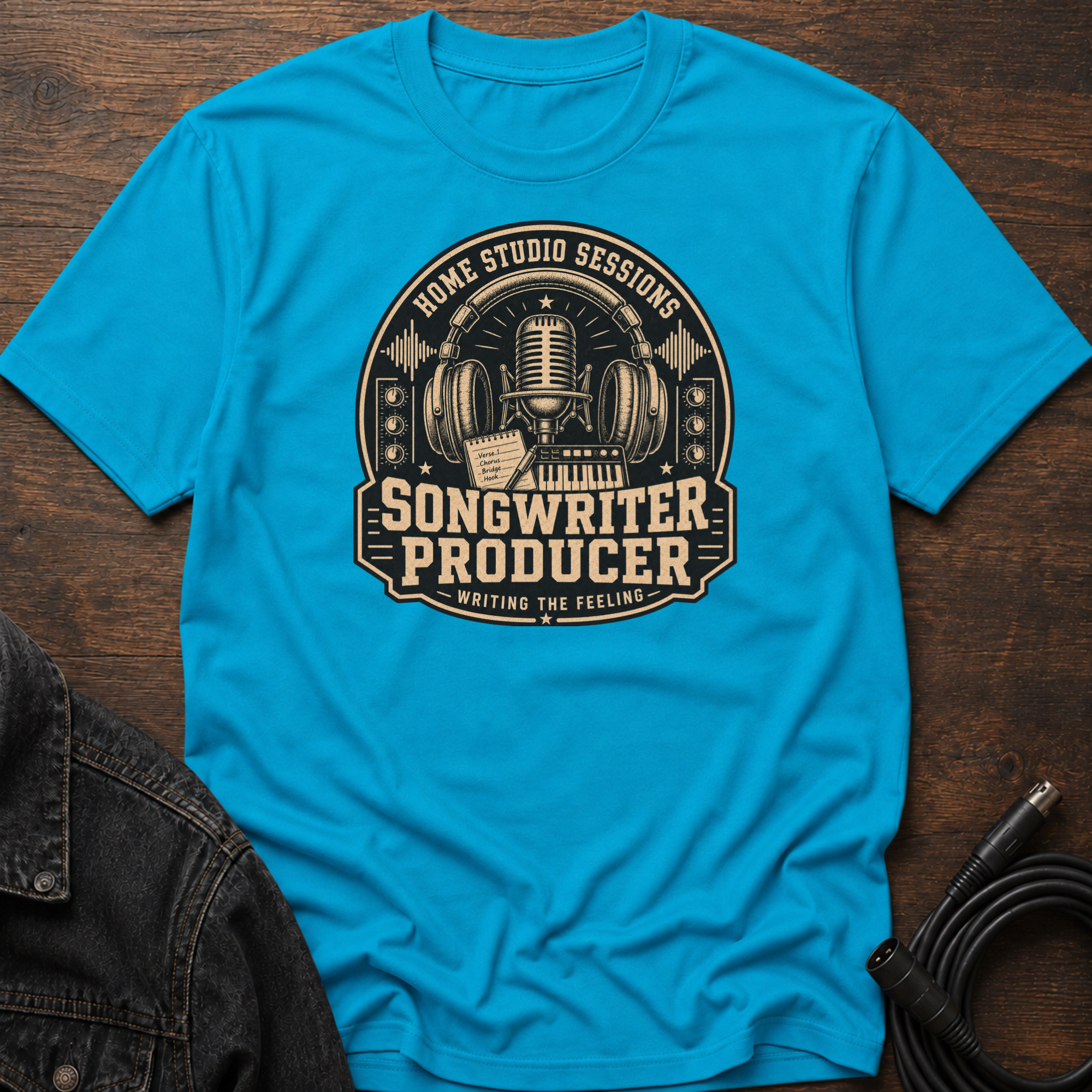Home Studio Sessions-Songwriter Producer-Dark BG T-Shirt