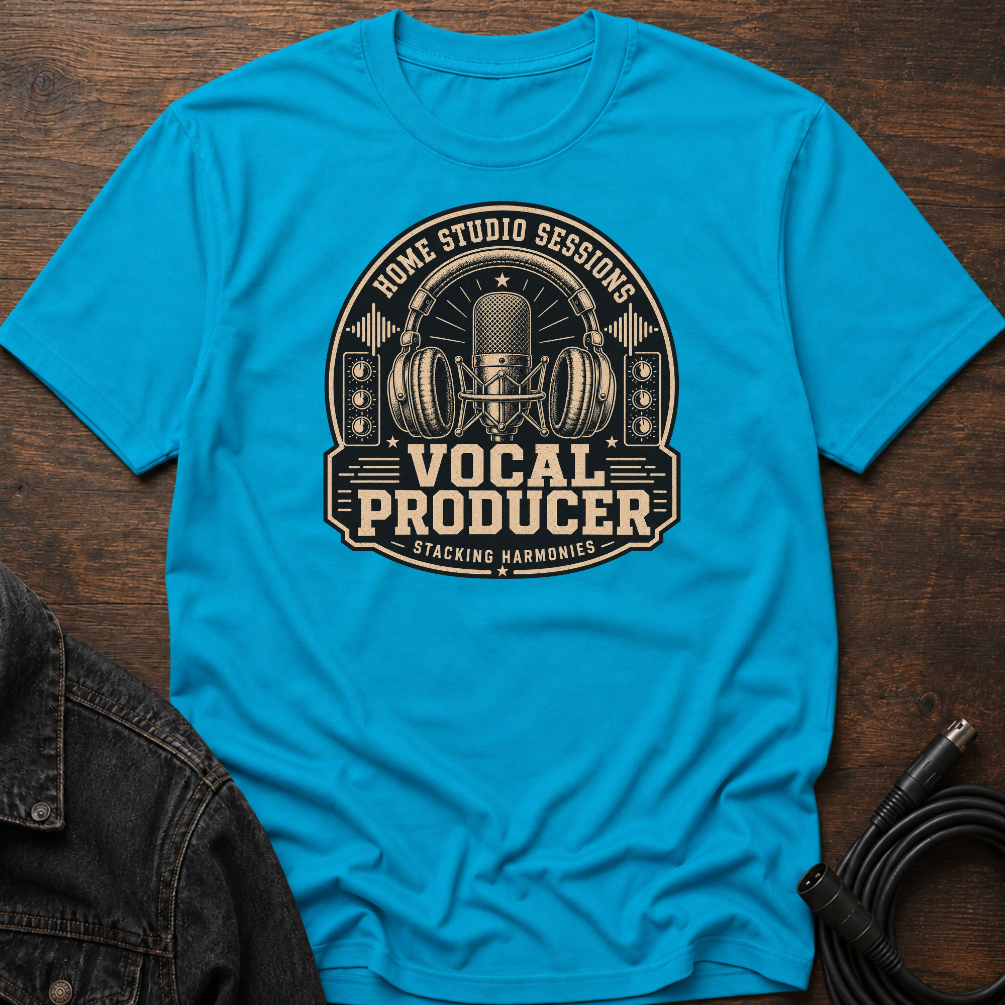 Home Studio Sessions-Vocal Producer-Dark BG T-Shirt