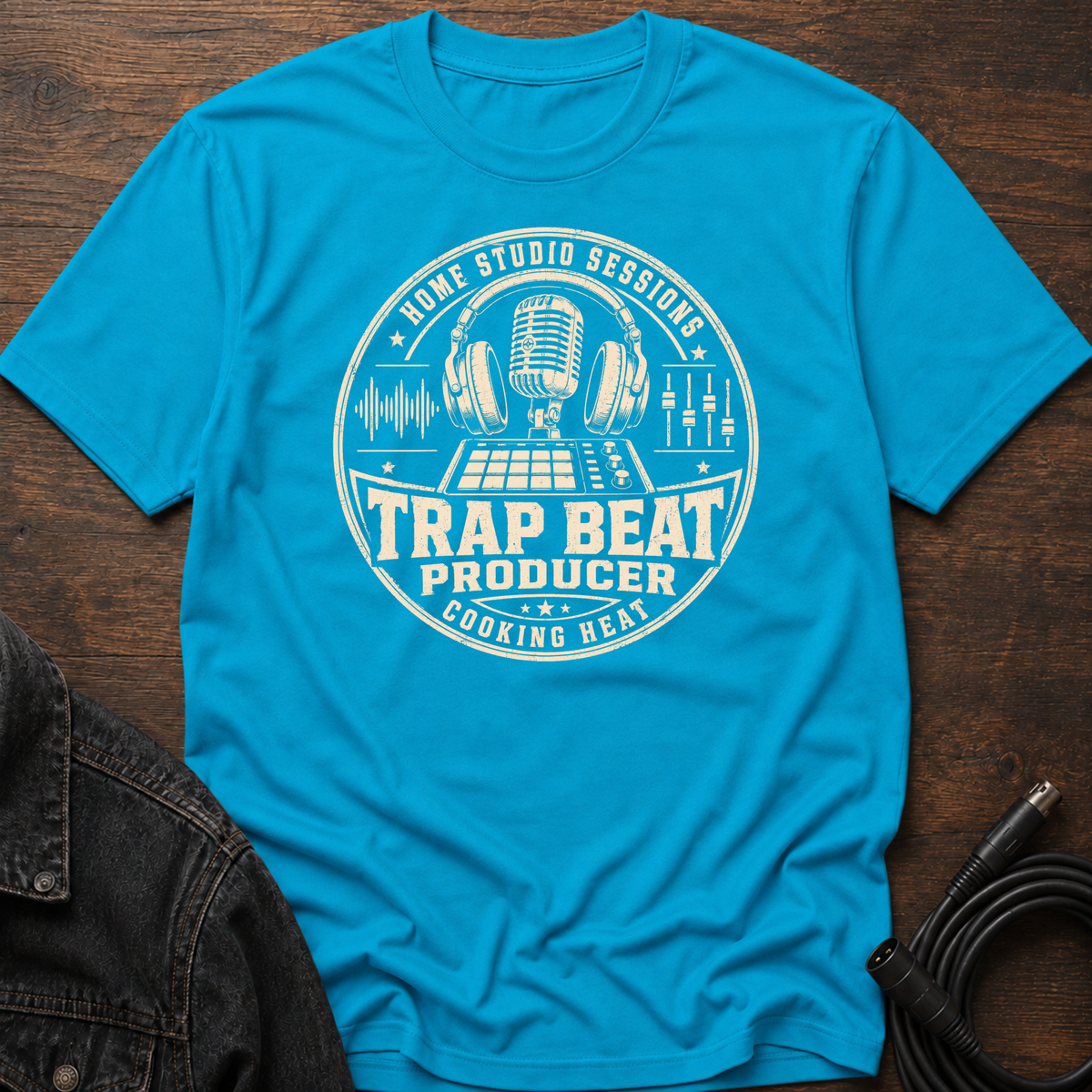 Home Studio Sessions-Trap Beat Producer-Tan T-Shirt