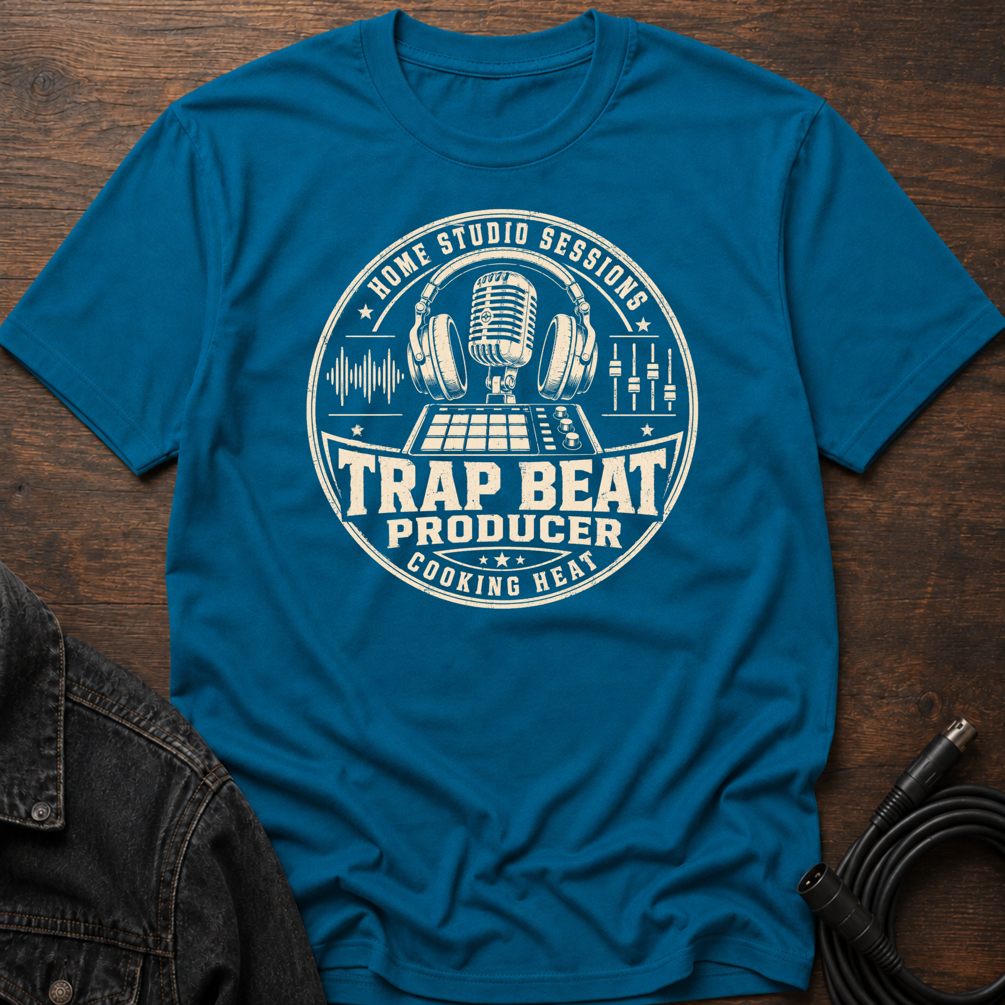 Home Studio Sessions-Trap Beat Producer-Tan T-Shirt