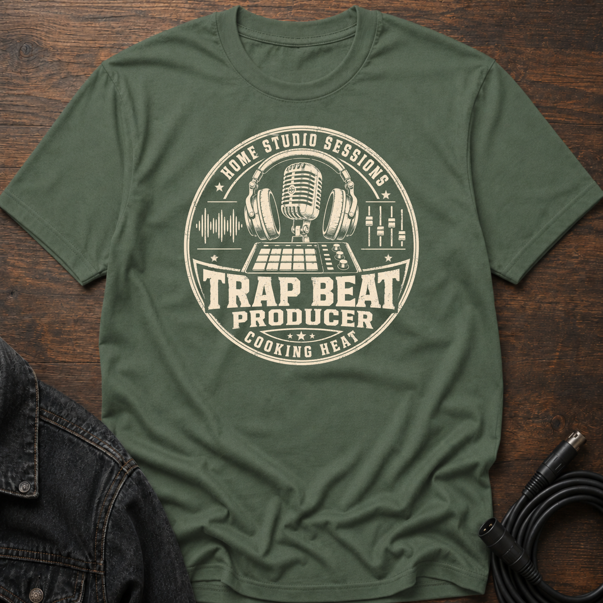 Home Studio Sessions-Trap Beat Producer-Tan T-Shirt