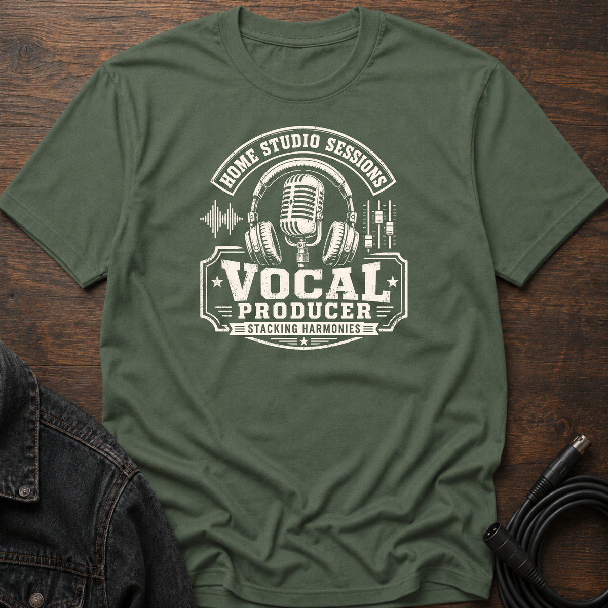 Home Studio Sessions-Vocal Producer Stacking Harmonies T-Shirt