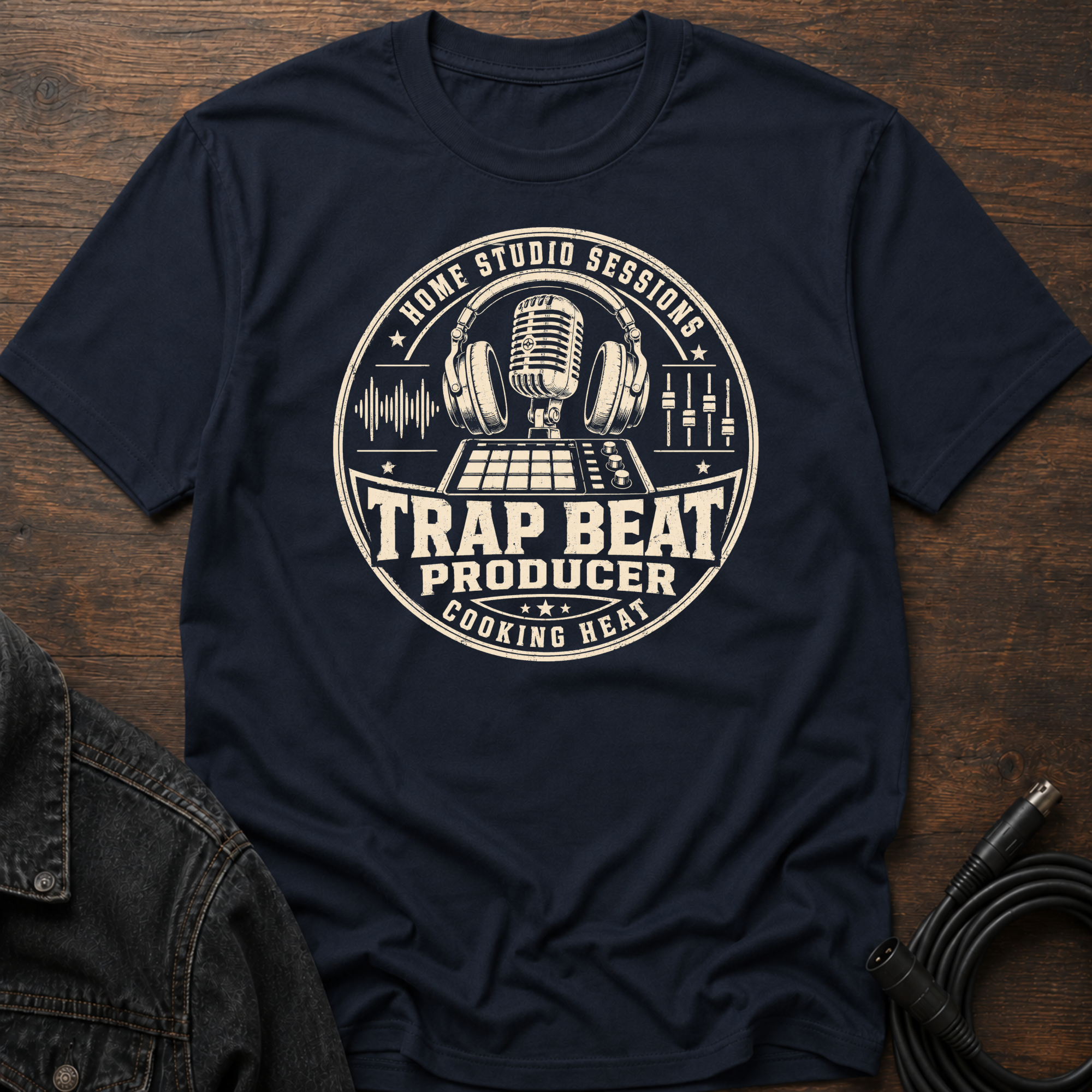 Home Studio Sessions-Trap Beat Producer-Tan T-Shirt