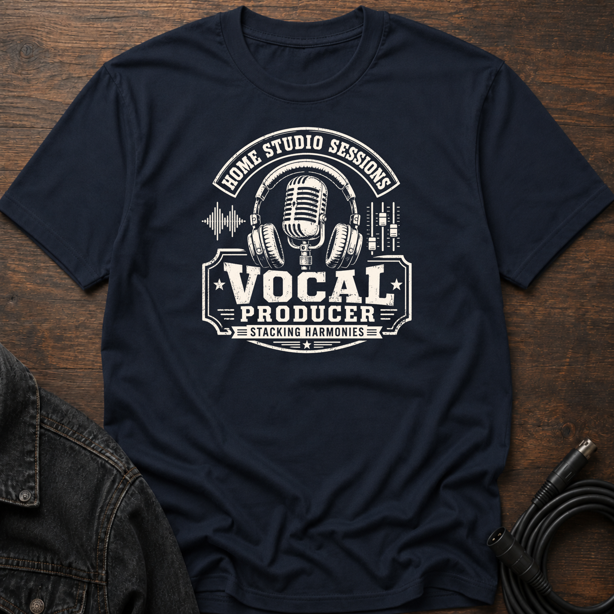 Home Studio Sessions-Vocal Producer Stacking Harmonies T-Shirt