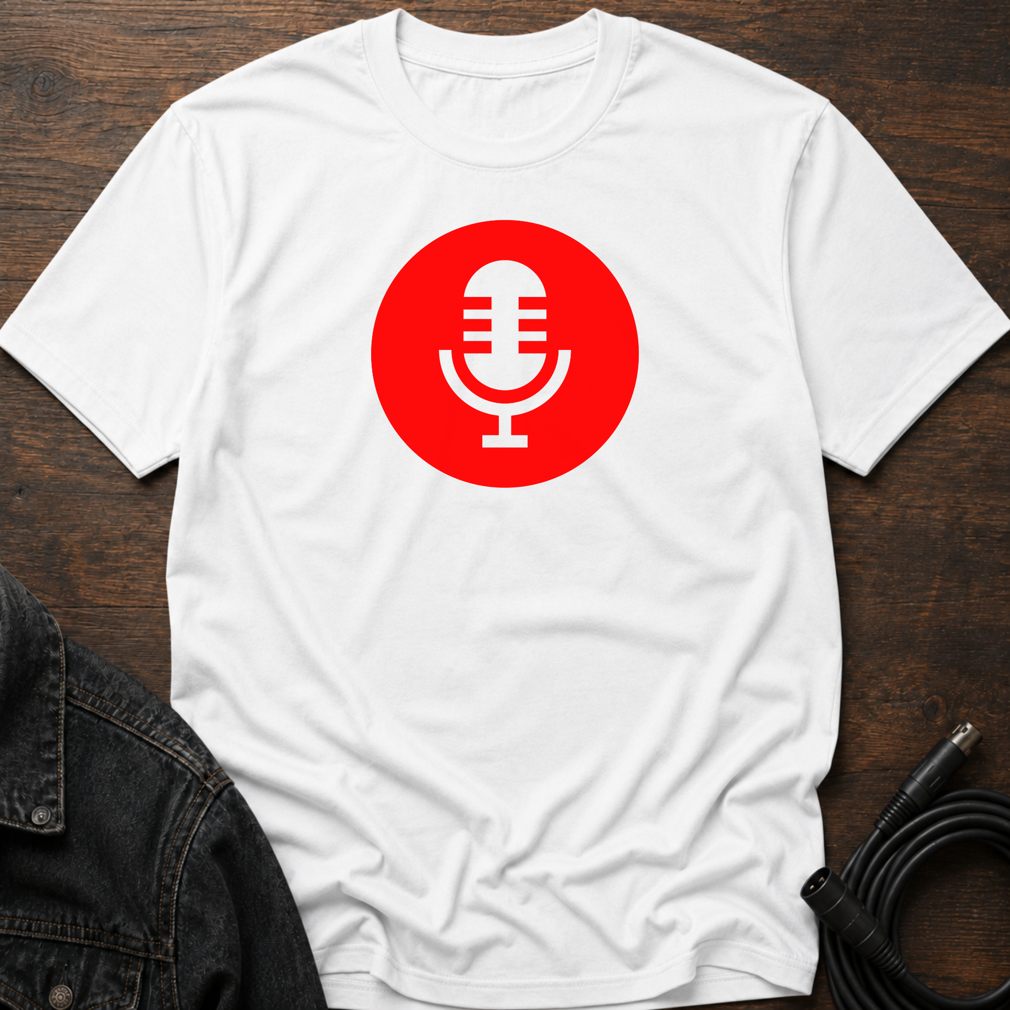 Mic Icon Red Circle T-Shirt