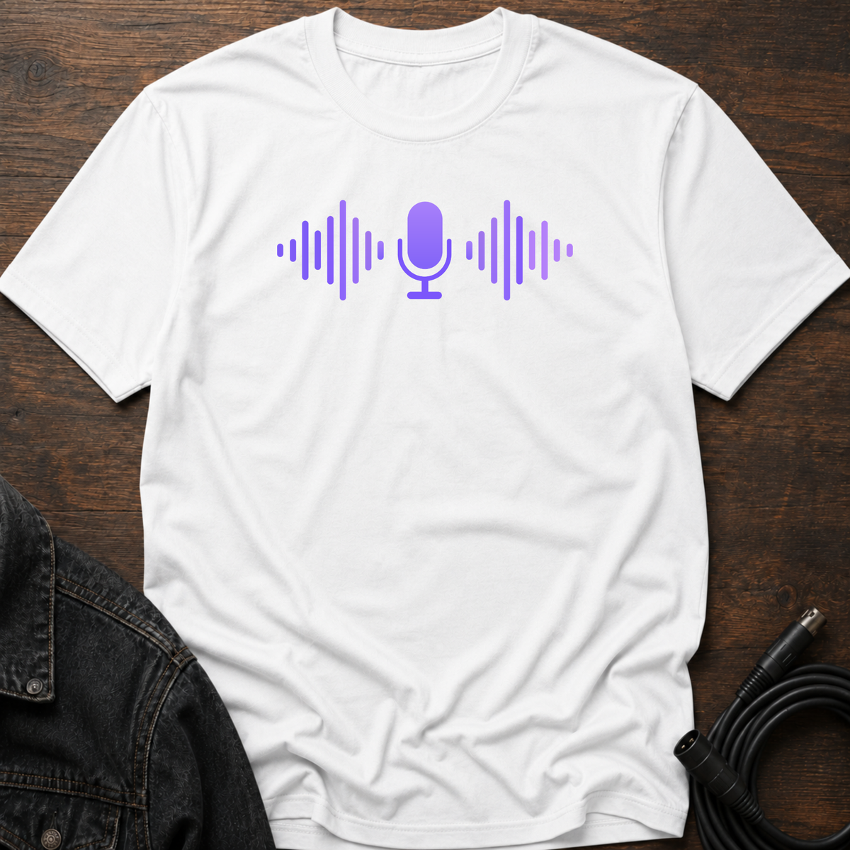 Purple Mic with soundwaves T-Shirt