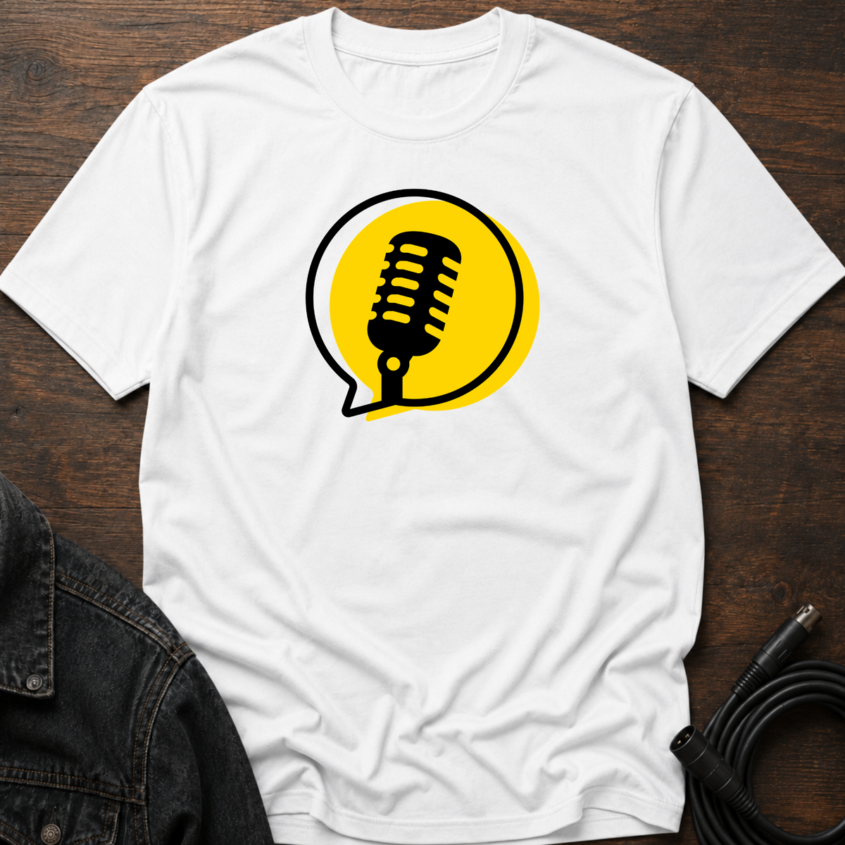 Mic Text Bubble Offset T-Shirt